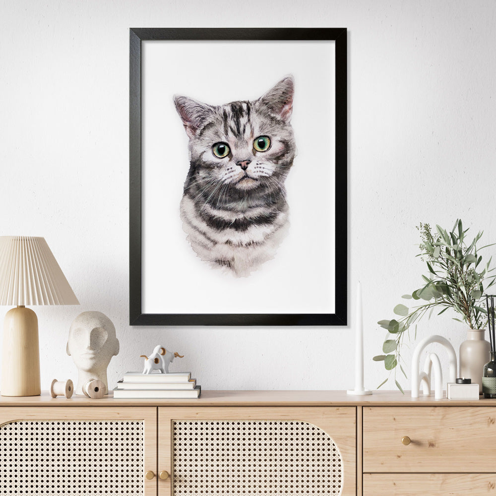 Classic Pet Portrait, Custom Portrait Painted from Photo, 100% Hand Painted With Watercolor Paints, Cat or Dog Portrait, Free Shipping